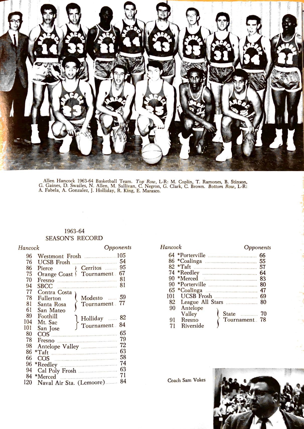 Hancock College reunion: Yearbook of 1964